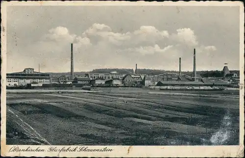 Ansichtskarte Obernkirchen (LK Schaumburg) Glasfabrik Schauenstein 1938