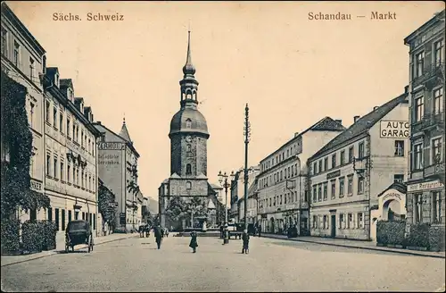 Ansichtskarte Bad Schandau Marktplatz . Werbung 1925