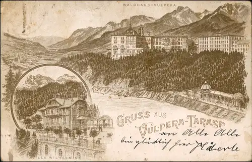 Ansichtskarte Vulpera-Tarasp MB Villa Wilhelmine Waldhaus 1901