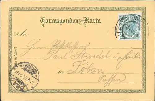 Litho AK Teplitz-Schönau Teplice Schlossberg bei Mondschein 1901