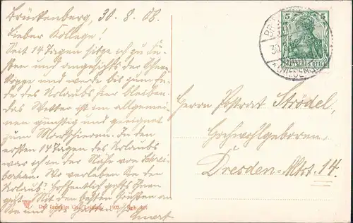 Postcard Brückenberg-Krummhübel Karpacz Górny Karpacz Stadtpartie 1908