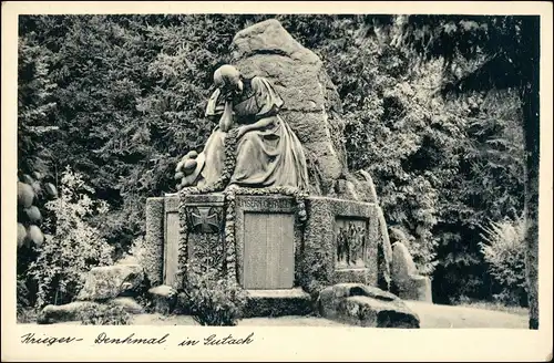 Ansichtskarte Gutach (Schwarzwaldbahn) Kriegerdenkmal# 1932