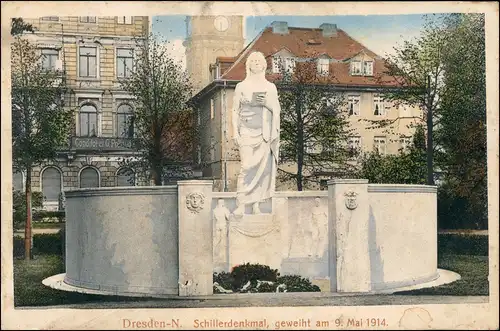 Innere Neustadt-Dresden Schillerdenkmal Conditorei G. Polland 1914