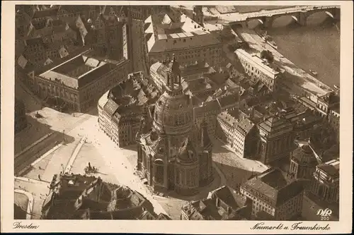 Ansichtskarte Dresden Luftbild mit Frauenkirche 1928