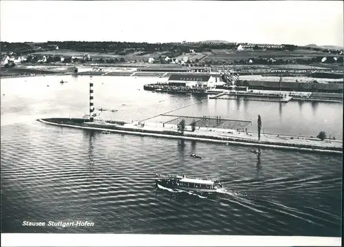 Ansichtskarte Hofen-Stuttgart Stausee - Hafen REPRO 1932/1965 REPRO