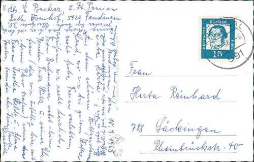 Ansichtskarte Feudingen (Wittgenstein)-Bad Laasphe Luftbild 1965