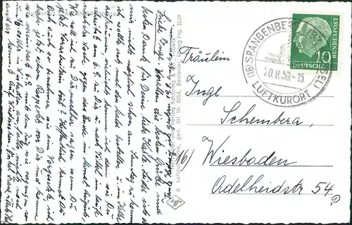 Ansichtskarte Spangenberg Luftbild 1958