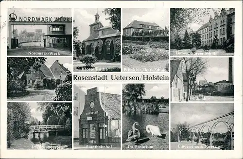 Ansichtskarte Uetersen Nordmark Werk, Stadtbahnhof, Feldmühle 1956