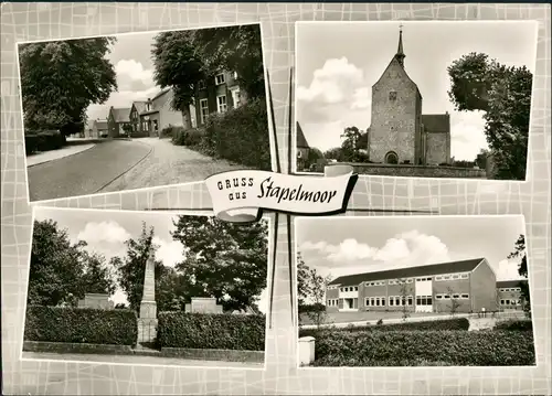 Ansichtskarte Stapelmoor-Weener Straßen, Kriegerdenkmal 1963