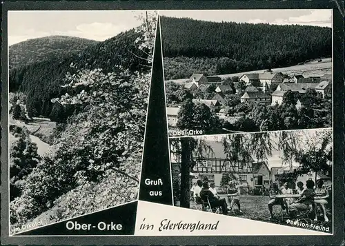Ansichtskarte Oberorke-Vöhl Gasthaus - Pension Heinrich Freund MB 1965