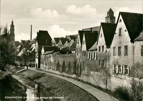 Ansichtskarte Donauwörth Onkel Ludwig Anlage mit Färbertor 1964