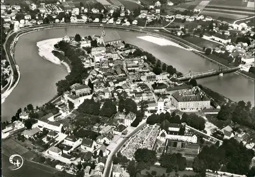 Ansichtskarte Laufen an der Salzach Luftbild 1962