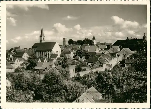 Ansichtskarte Aub (Unterfranken) Blick über die Stadt 1958
