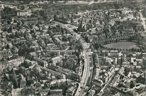 Ansichtskarte Basel Luftbild Spalenring 1956