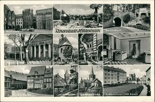 Ansichtskarte Hildesheim Markt, Museum,Kirchen uvm 1955