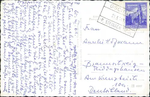 Ansichtskarte Gschnitz Gasthof Gschnitzerhof, Landpoststempel 1961