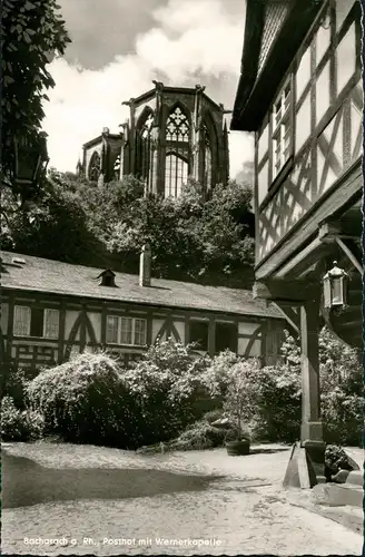 Ansichtskarte Bacharach Posthof mit Wernerkapelle 1963