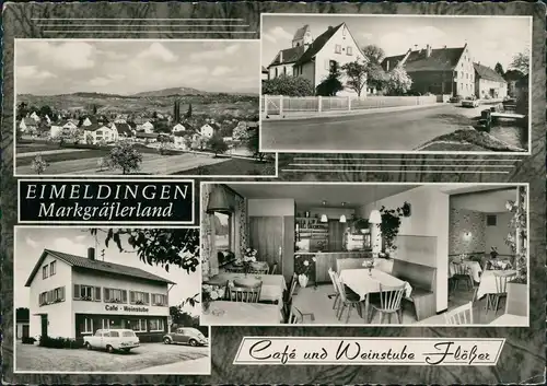 Eimeldingen Café Weinstube Flößer Bes. Alfred Flößer, VW Käfer,   Außen 1965