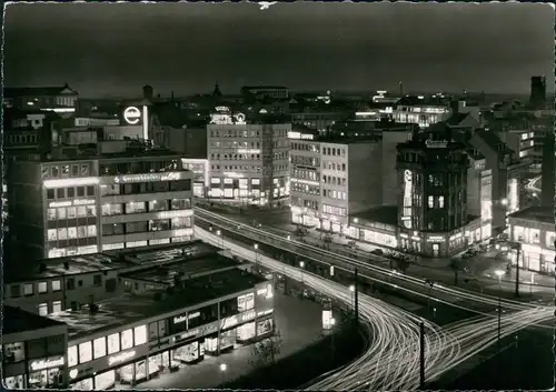 Hannover Straßen Partie Zentrum, Nacht-/Abend-Foto, Geschäfte 1959
