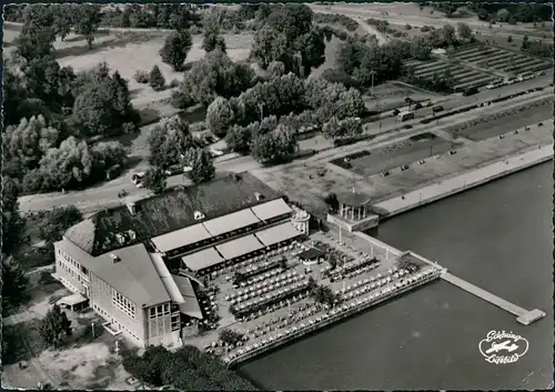 Ansichtskarte Hannover Maschsee - Gaststätte vom Flugzeug aus, Luftbild 1959