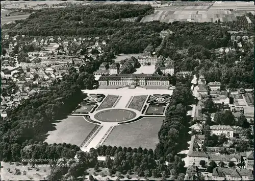 Ansichtskarte Ludwigsburg Residenzschloss vom Flugzeug aus, Luftaufnahme 1966