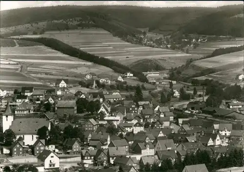 Feudingen (Wittgenstein)-Bad Laasphe Luftbild Dorf Zentrum 1974
