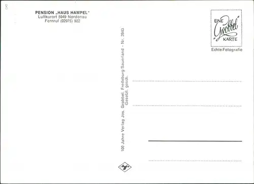 Ansichtskarte Nordenau-Schmallenberg PENSION ,,HAUS HAMPEL" 4 Bild 1964