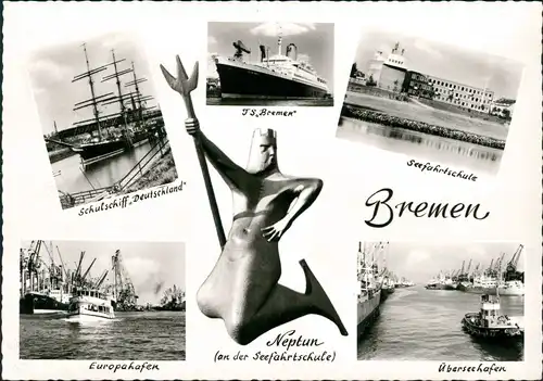 Bremen Hafen Ansichten, TS BREMEN, Schulschiff Deutschland, Seefahrtschule 1960