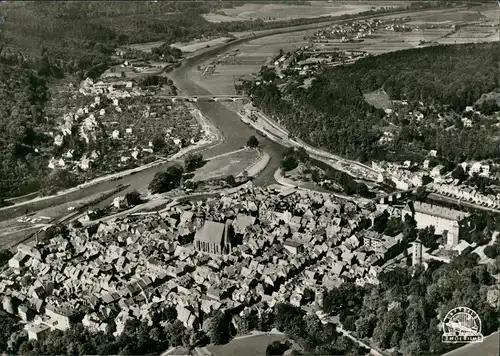 Hannoversch Münden Hann. Münden Luftbild Zentrum vom Flugzeug aus 1960