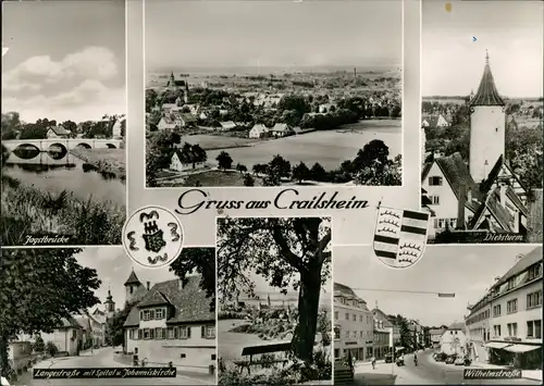 Ansichtskarte Crailsheim MB: Stadt, Wilhelmstraße, Straßen 1968