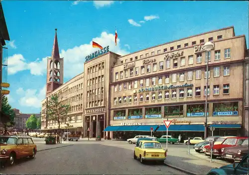 Gelsenkirchen Neumarkt, Sparkasse Bank, div. Auto Fabrikate 1970
