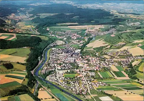 Wutöschingen Luftbild Überflug in großer Höhe, Wutachtal Luftaufnahme 1980
