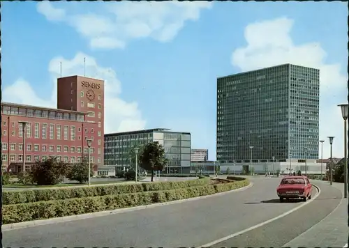 Ansichtskarte Erlangen Siemens-Schuckert-Werke Verwaltungsgebäude, Auto 1962
