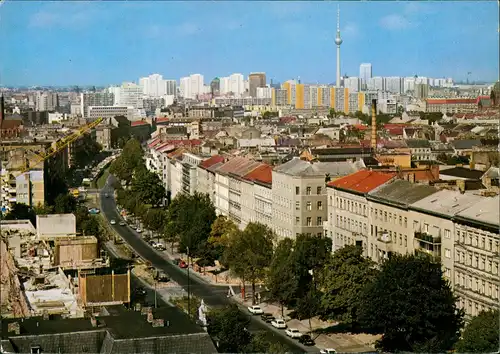 Ansichtskarte Berlin Panorama Blick über Mehringdamm 1970