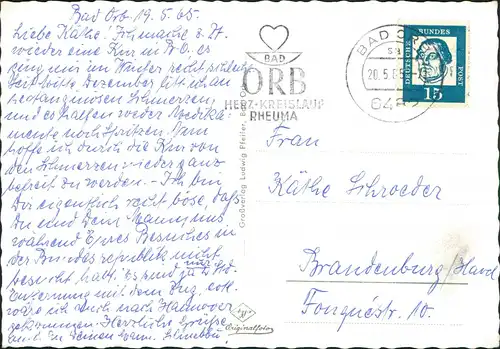 Ansichtskarte Bad Orb Haselruh 1965