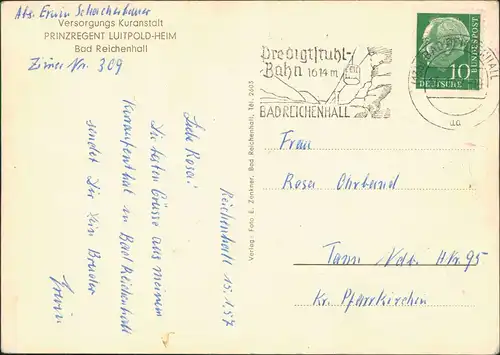 Bad Reichenhall Versorgungs Kuranstalt PRINZREGENT LUITPOLD-HEIM 1957