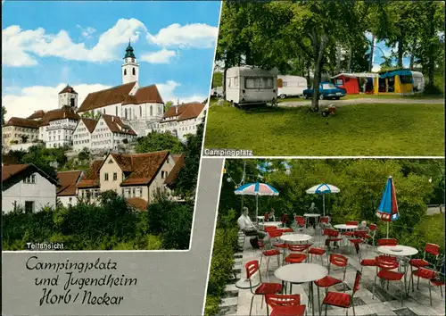 Horb am Neckar Camping-Platz u. Jugendheim 3 Foto-Ansichten Mehrbild-AK 1965