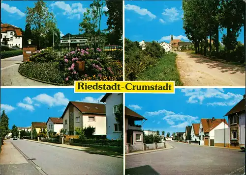 Crumstadt-Riedstadt 4 Ansichten mit Strassen, Wegen, Wohnhäusern 1975