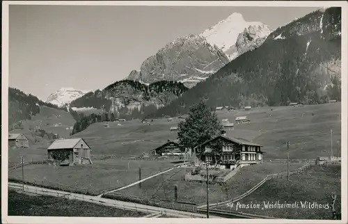 Ansichtskarte Wildhaus SG Partie a.d. Pension Weidheimeli Wildhaus 1947
