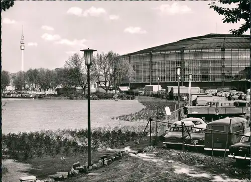 Ansichtskarte Dortmund Fernsehturm und Westfalenhalle 1960