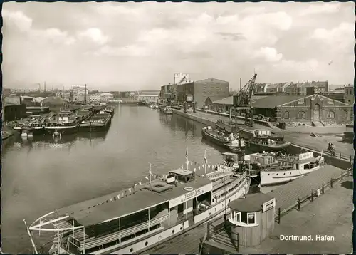 Ansichtskarte Dortmund Hafen Schiffe Frachtschiffe Fahrgastschiff 1966