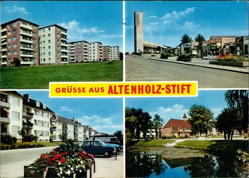 Ansichtskarte Kiel Gruss-AK aus ALTENHOLZ-STIFT Umland Kiel 4 Ansichten 1973