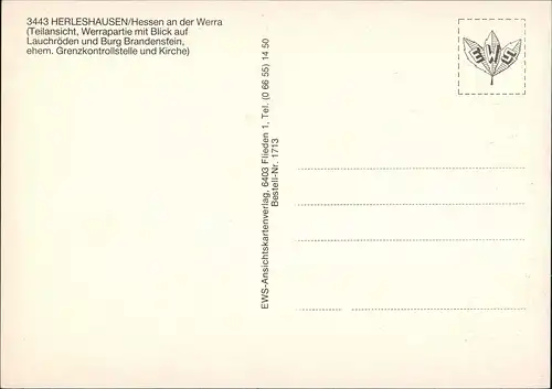 Herleshausen Mehrbild-AK Grenze Kontrollstelle BRD-DDR, Burg, Werra Partie 1980