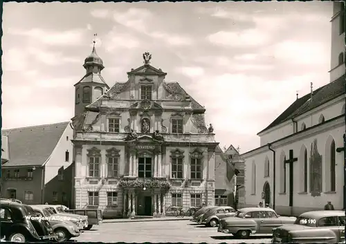 Ansichtskarte Wangen VW Käfer Beetle, Rathaus 1963
