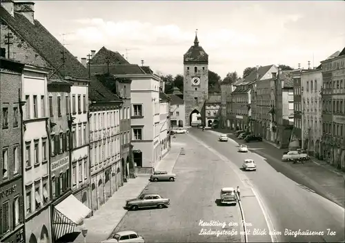 Ansichtskarte Neuötting Ludwigstrasse - Autos 1963
