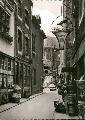 Ansichtskarte Aachen Körbergäßchen - Bayer Korbwaren - Auto 1963