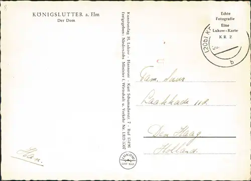 Ansichtskarte Königslutter (Elm) Luftbild 1961