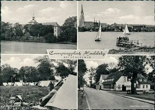 Ansichtskarte Schleswig (Sleswig/Slesvig) 4 Bild Campingplatz Haddeby 1963