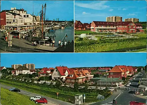 Büsum Stadtteilansichten 3 Ansichten Hafen, Straßen, Häuser 1974