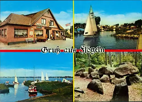 Flögeln-Geestland Landgasthof Seebeck, Gruss aus Flögeln Postkarte 1970